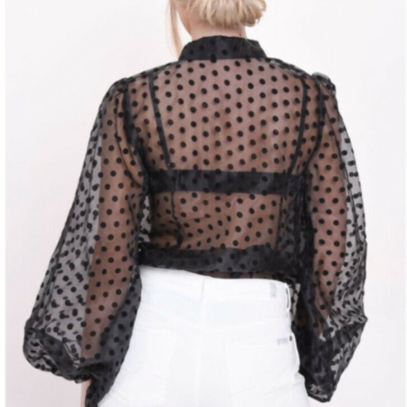 *One Left* Polka Dot Puff Sleeve Blouse 🌹 - Picture 4 of 4